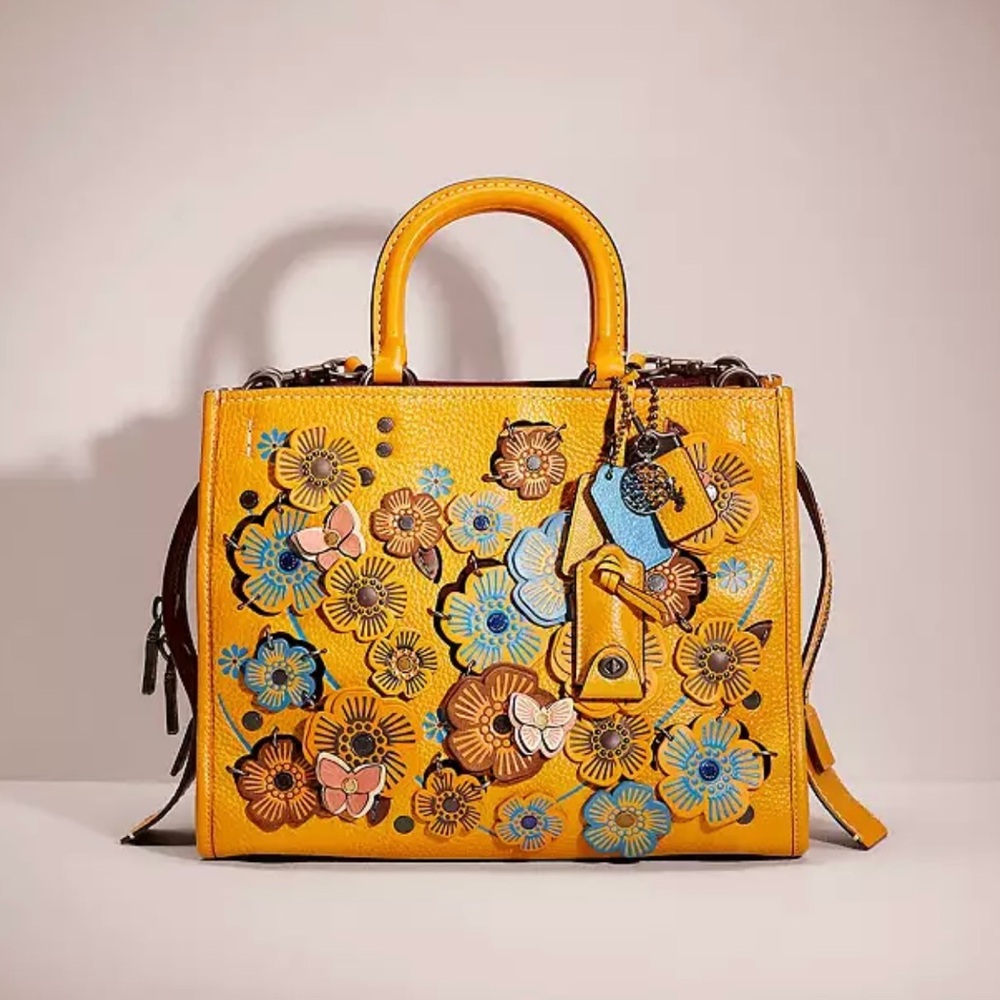 COACH Rogue Goldenrod/Yellow Linked Tea Rose